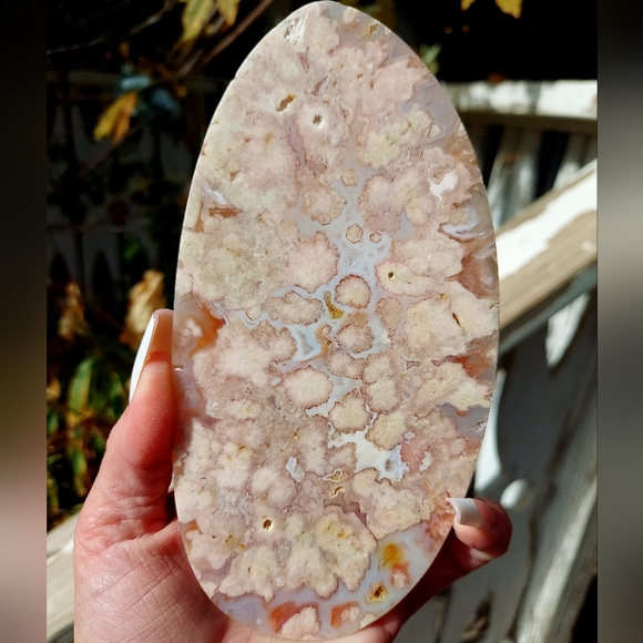 Big Pink Amethyst Blue Flower Agate Slab - Picture 5 of 14